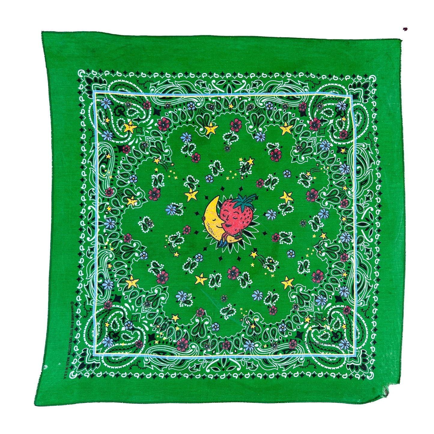 Vintage Bandana Bandanas VINTAGE Green