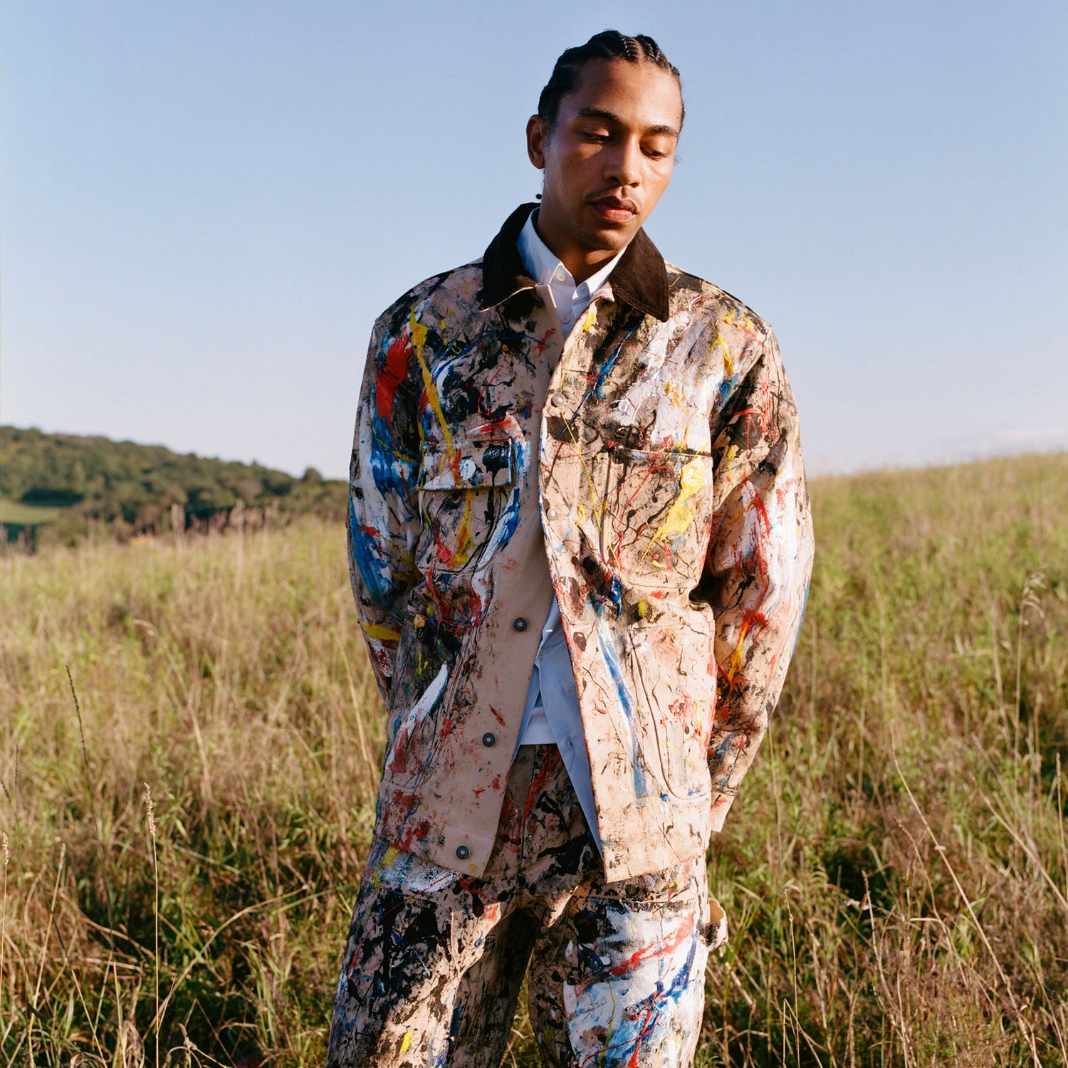 Hand Painted Canvas Double Knee Pants Work Pants Sky High Farm Goods 