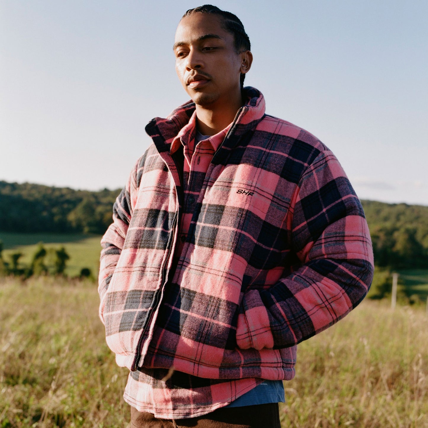Flannel Puffer Jacket Coats & Jackets Sky High Farm Goods 