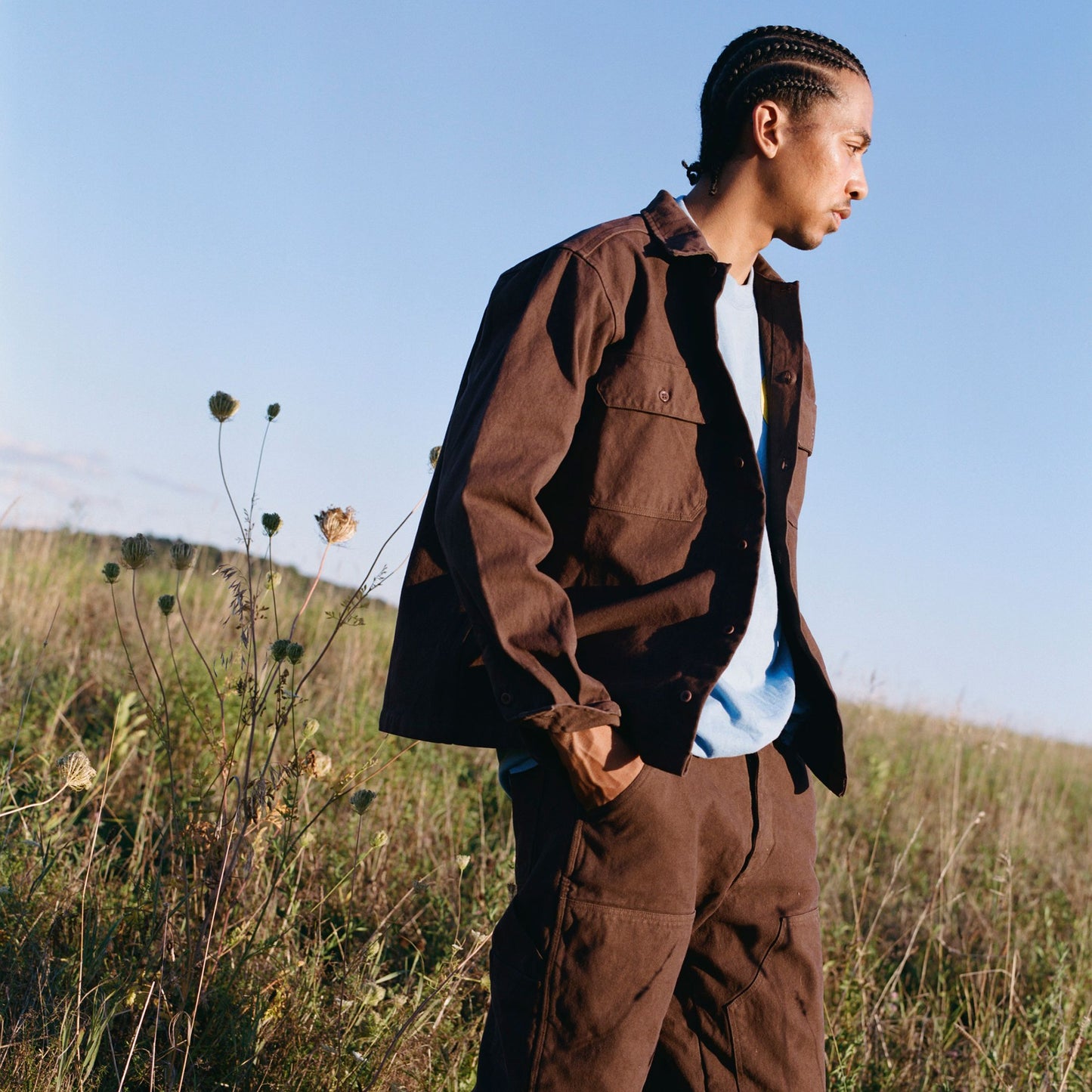 Canvas Work Overshirt - Brown Shirts Sky High Farm Goods 