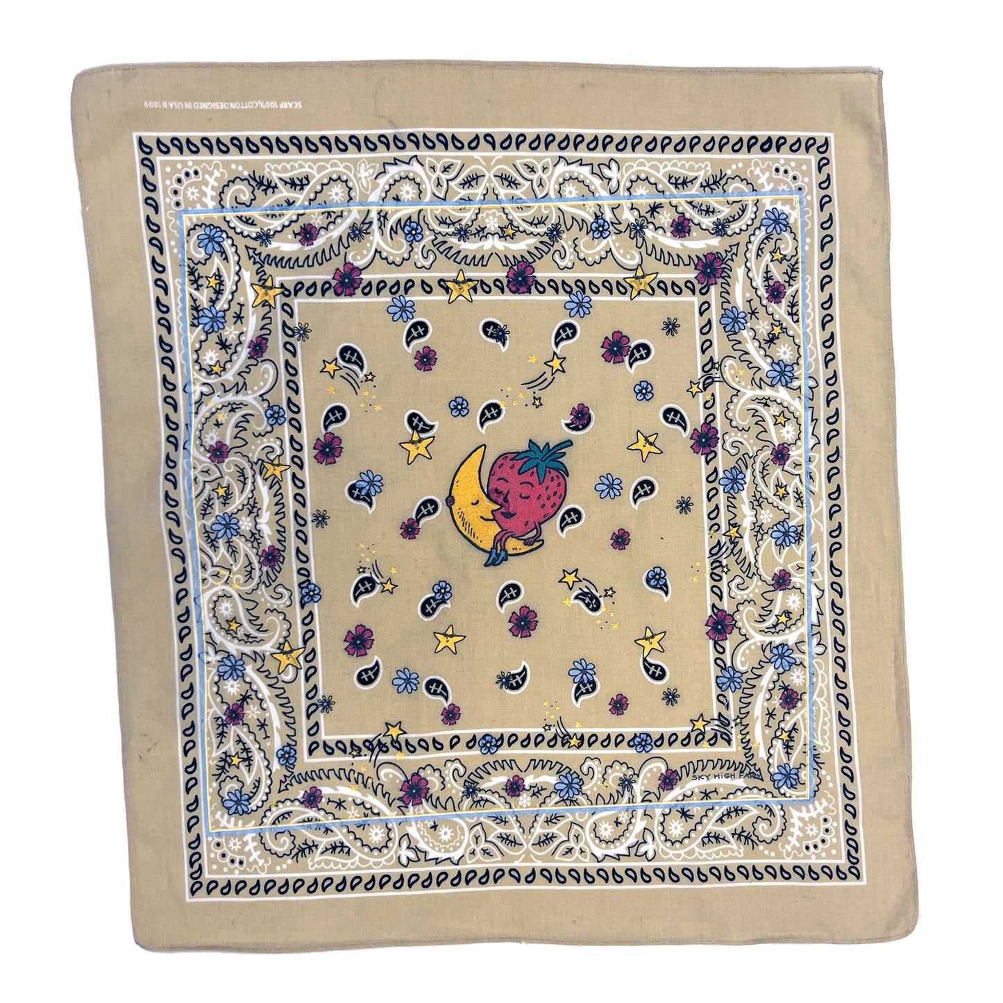 Vintage Bandana Bandanas VINTAGE Cream 