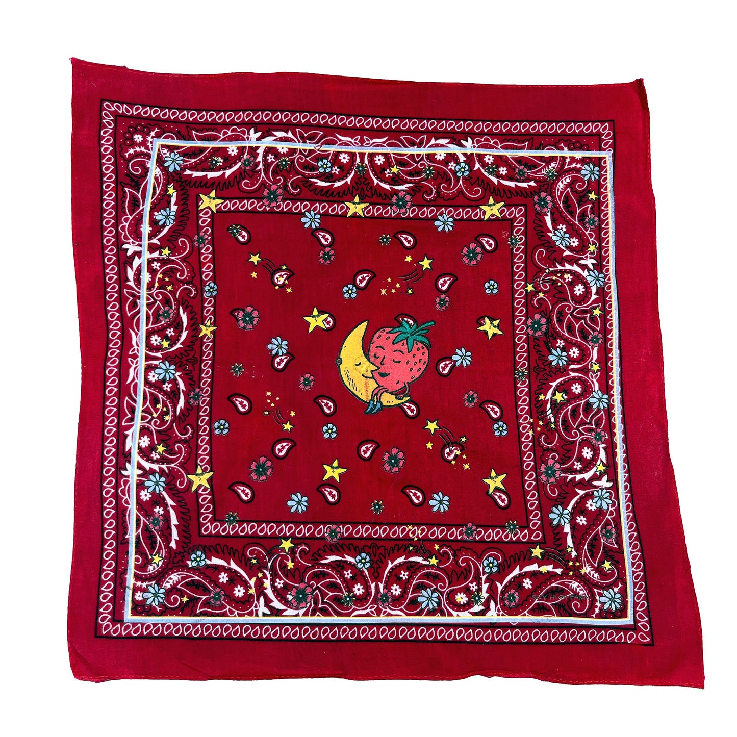 Vintage Bandana Bandanas VINTAGE Red 