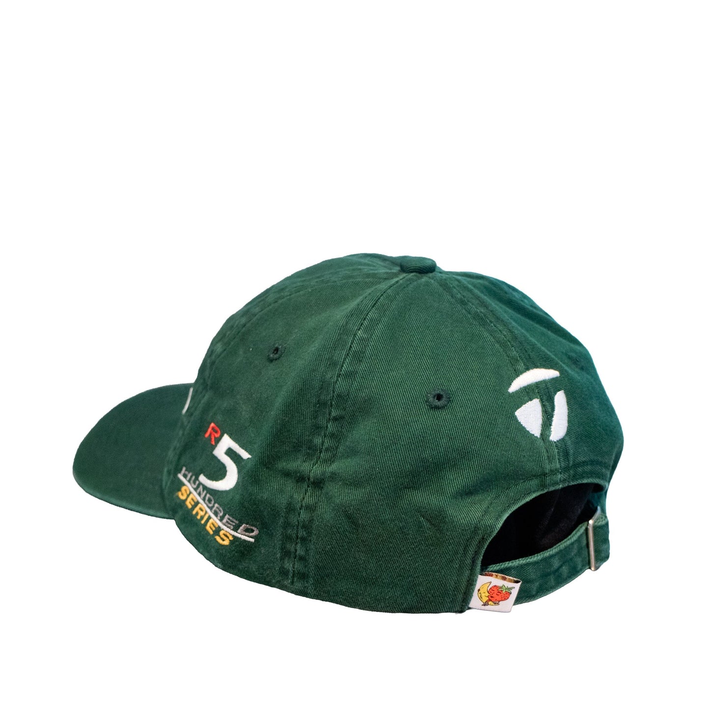 Green cap with branding on a white background