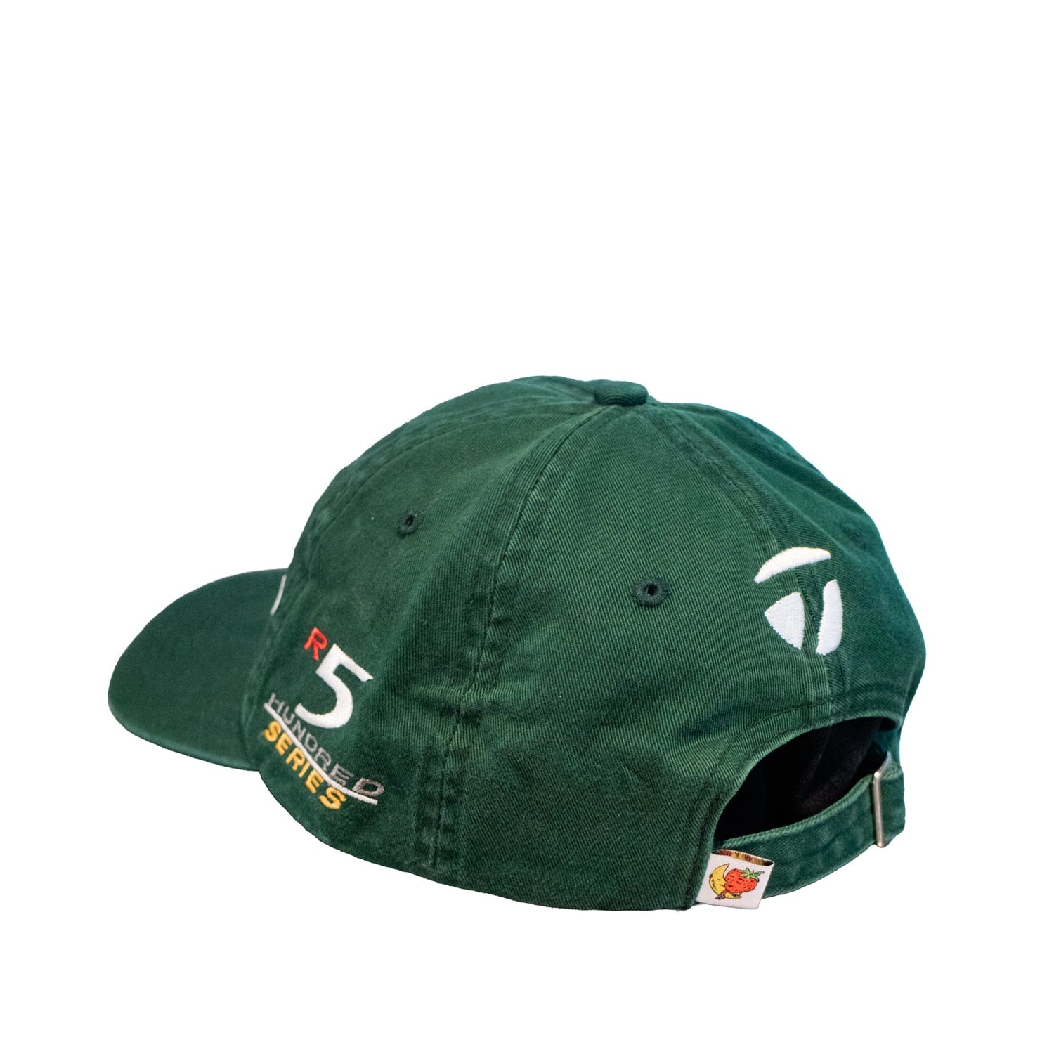 Green cap with branding on a white background